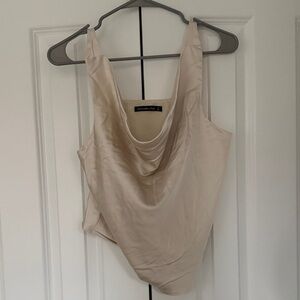Abercrombie & Fitch Cream Satin Cowl Tank